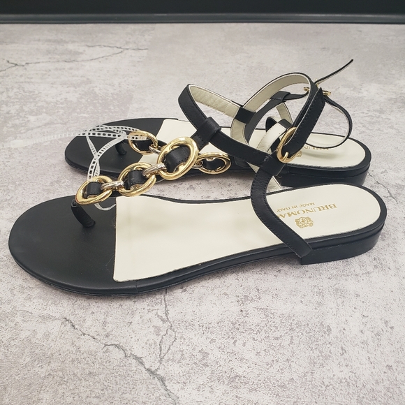 BRUNO MAGLI Marina Leather Embellished Thong Sandal - Black, 40 - Picture 7 of 7